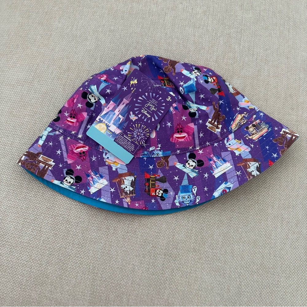 NWT Disney Parks Walt Disney World Icons Joey Chou Reversible Bucket Hat - Picture 3 of 4